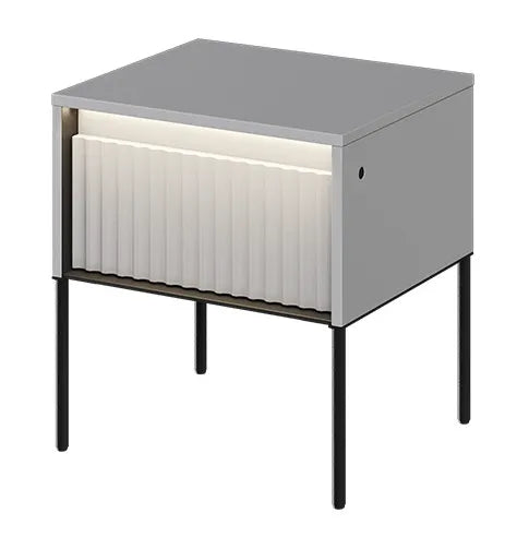 Stolik nocny Trend frezowany nowoczesny szary