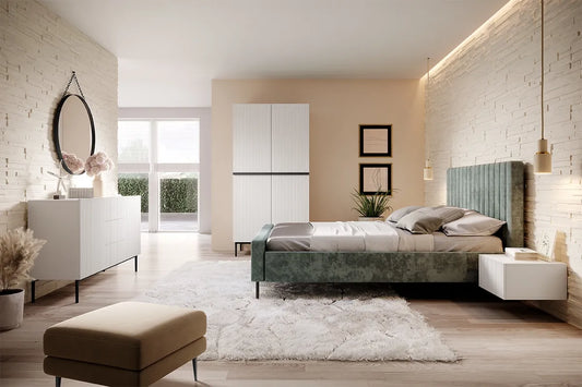 Szafa Nicole dwudrzwiowa biały mat czarne nogi