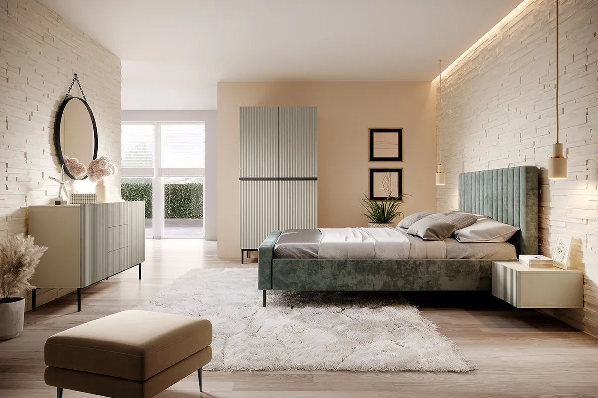 Szafa Nicole dwudrzwiowa cashmere czarne nogi