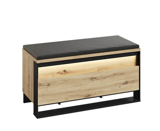 Szafka na buty Quant ławka podświetlana dąb artisan