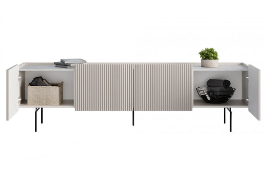 Szafka RTV Malmi 200 cashmere czarne nóżki