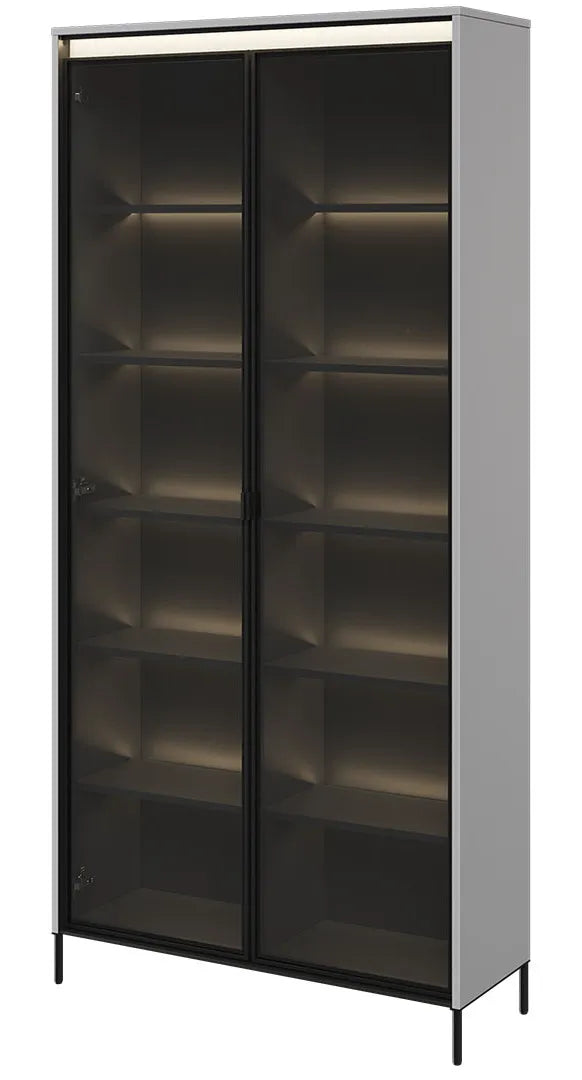 Witryna Trend wysoka nowoczesna podświetlana szara