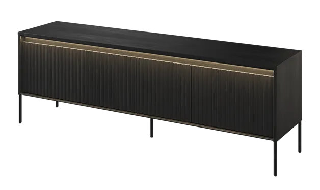 Szafka RTV Trend z oświetleniem czarna frez