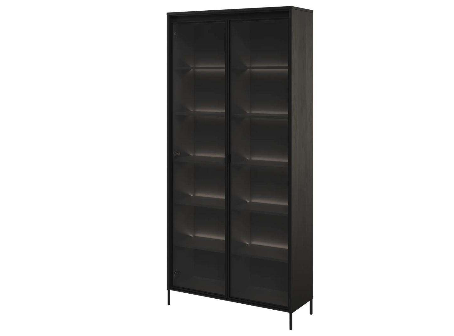 Witryna Trend wysoka nowoczesna podświetlana czarna