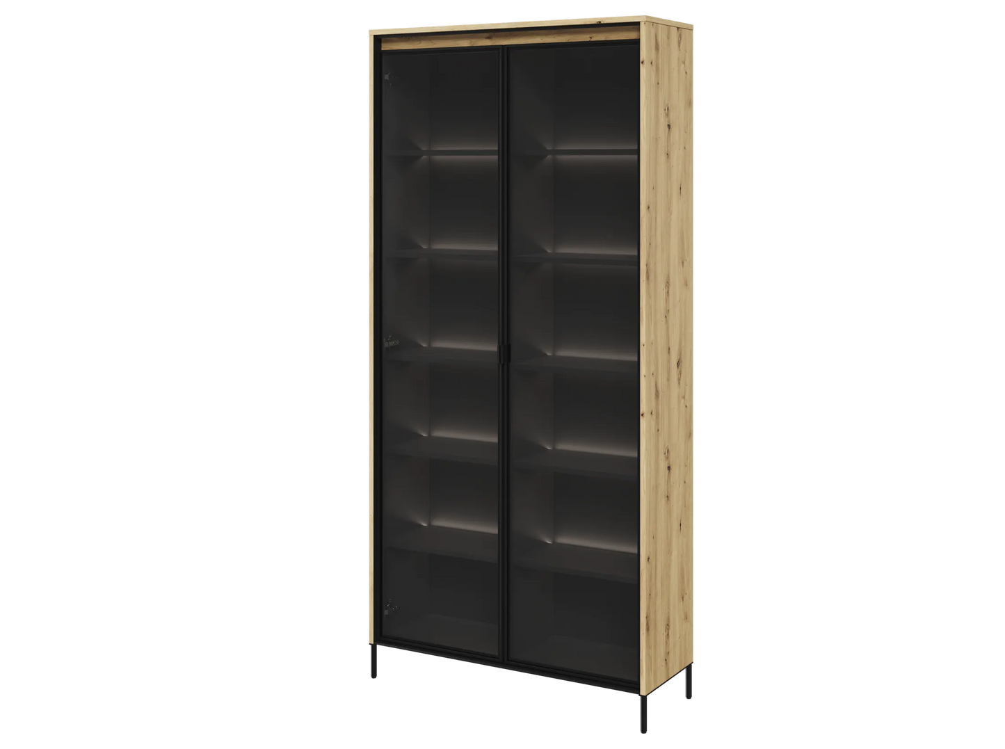 Witryna Trend wysoka nowoczesna podświetlana dąb artisan