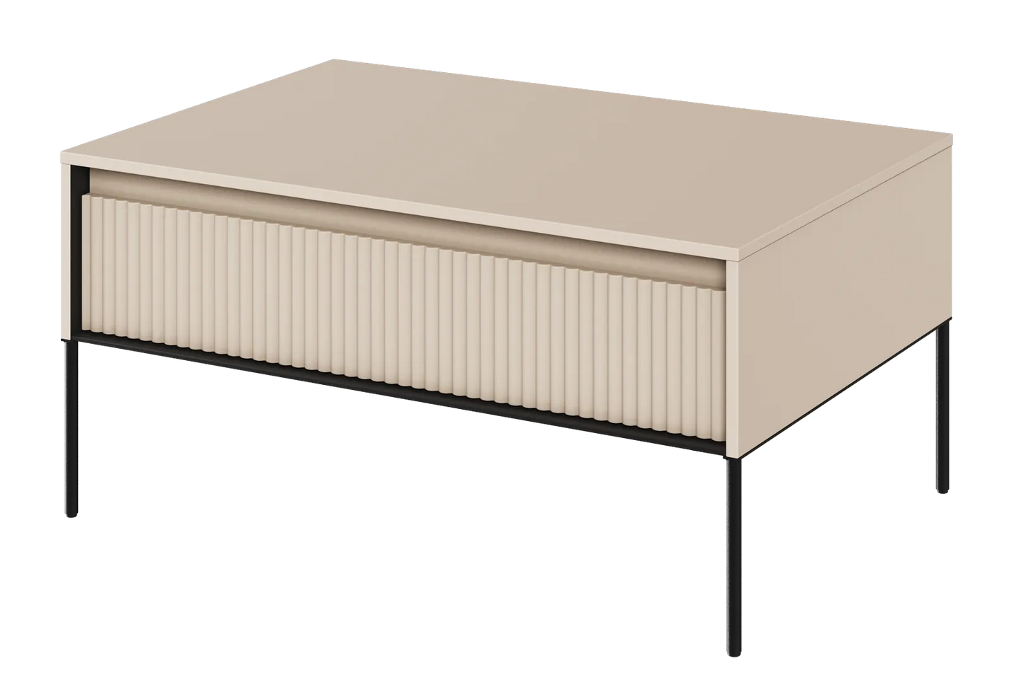 Stolik kawowy Trend beż frez metalowe nogi