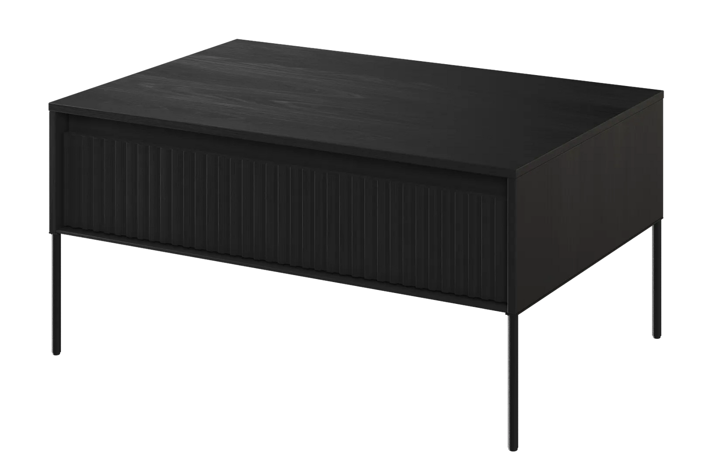 Stolik kawowy Trend czarny frez metalowe nogi