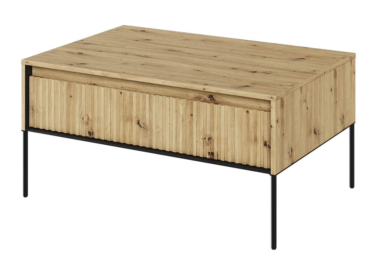 Stolik kawowy Trend dąb artisan frez metalowe nogi