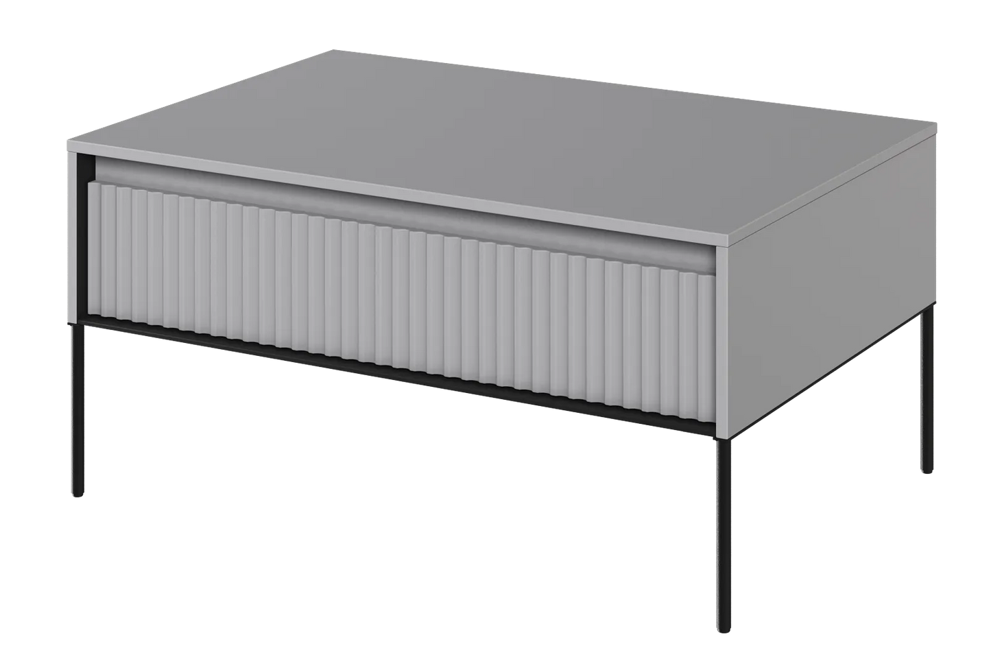 Stolik kawowy Trend szary frez metalowe nogi