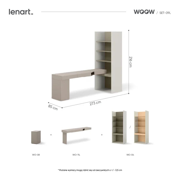 Zestaw mebli WOOW SET-09L eukaliptus