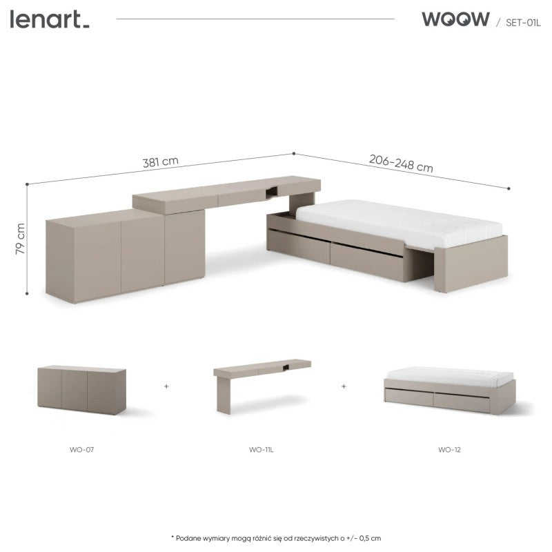 Zestaw mebli WOOW SET-01L (WO-11L,07,12)
