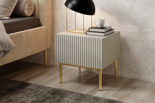 Szafki nocne Nicole zestaw 2 sztuki cashmere złote nóżki