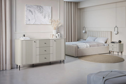 Szafki nocne Vesper cashmere czarne detale