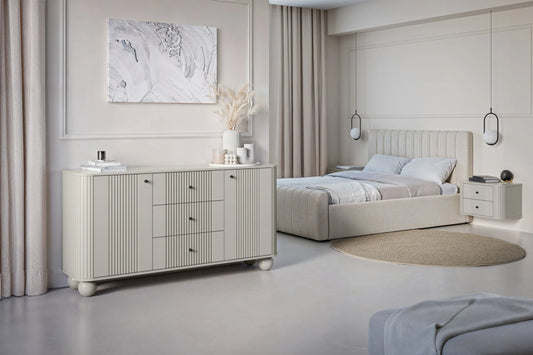 Szafki nocne Vesper wiszące cashmere czarne dodatki