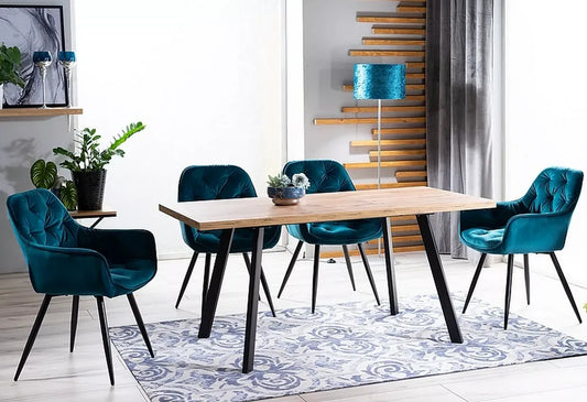 Stół Brick dąb artisan czarne nogi 120x80