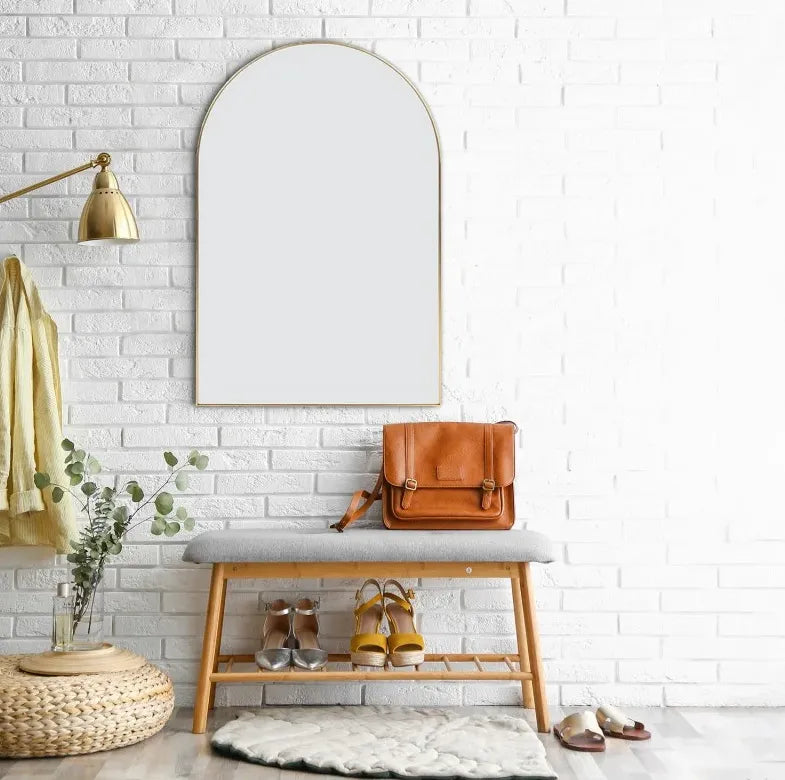 Lustro Arche złota rama półokrągła