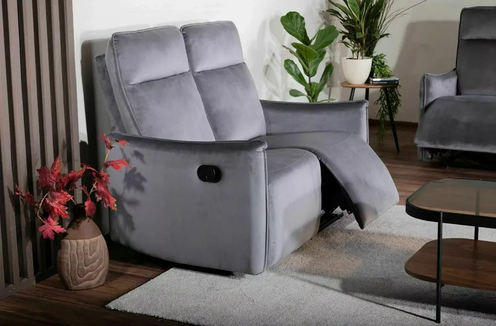 Sofa Travis rozkładana 2-osobowa velvet szara