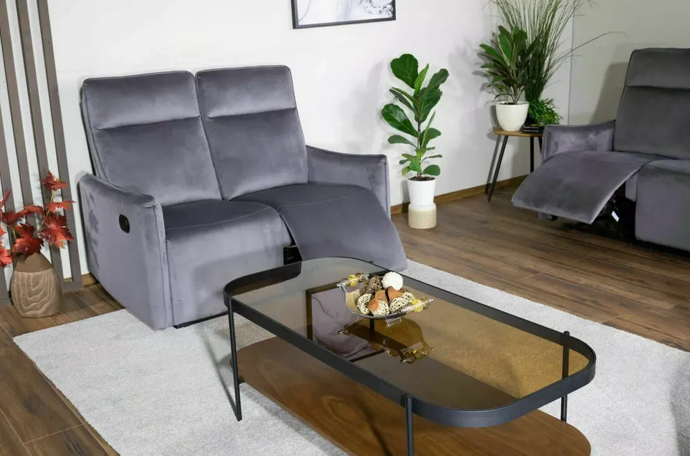Sofa Travis rozkładana 2-osobowa velvet szara