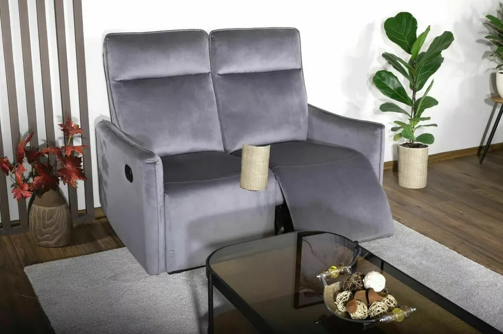 Sofa Travis rozkładana 2-osobowa velvet szara