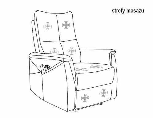 Fotel Neptun M z funkcją masażu czarny velvet