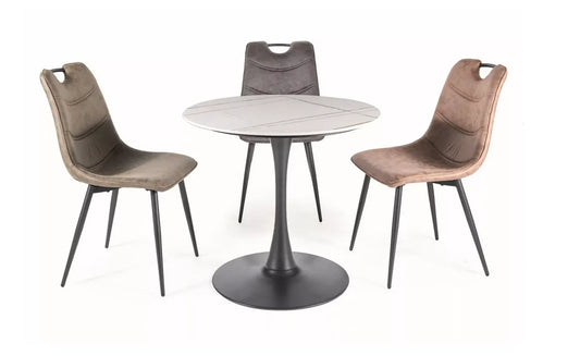 Krzesło Aloe brąz metalowy stelaż