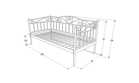 Łóżko Birma czarne metalowe glamour