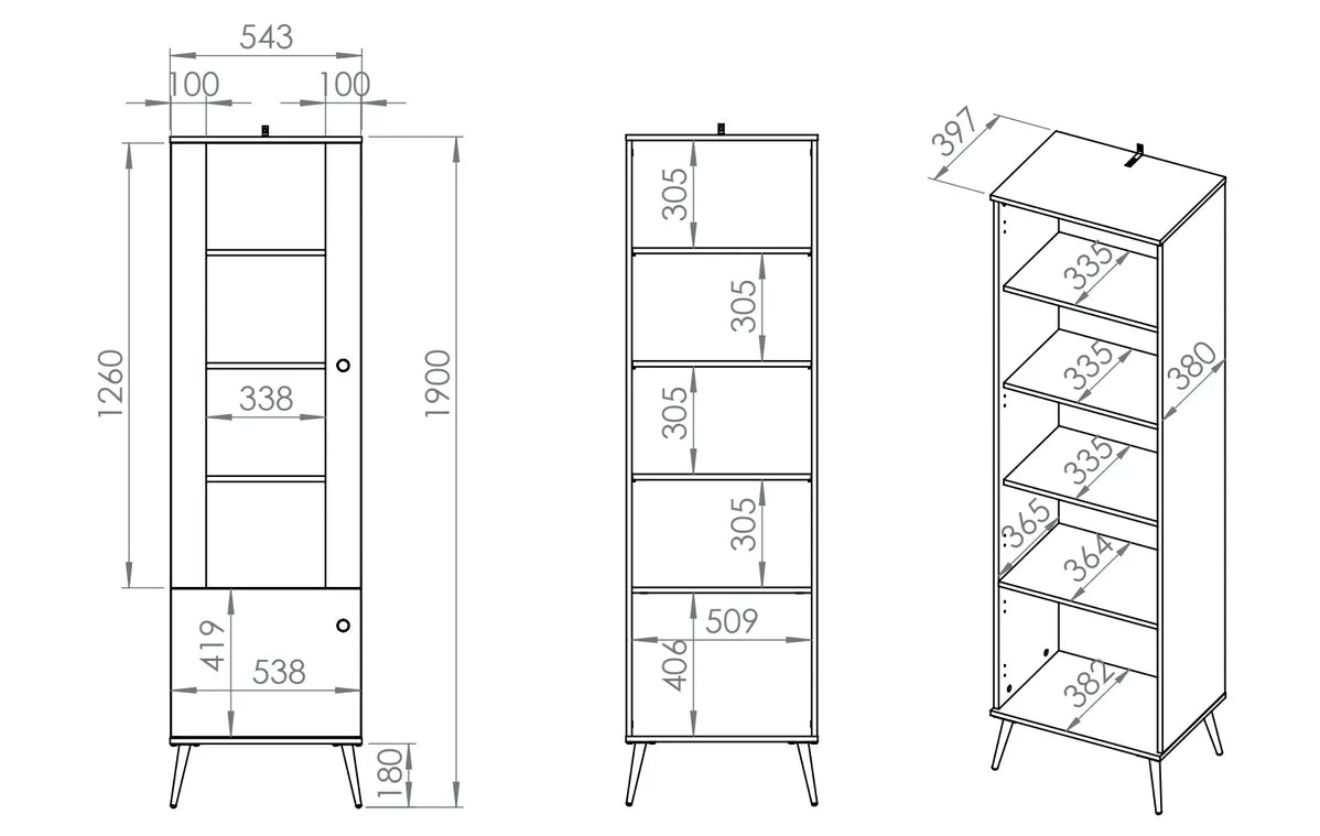 Witryna Manama cashmere złote detale nowoczesna