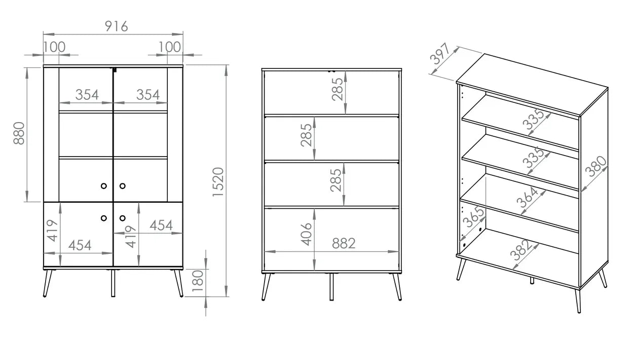 Witryna Manama dwudrzwiowa kaszmir nowoczesna