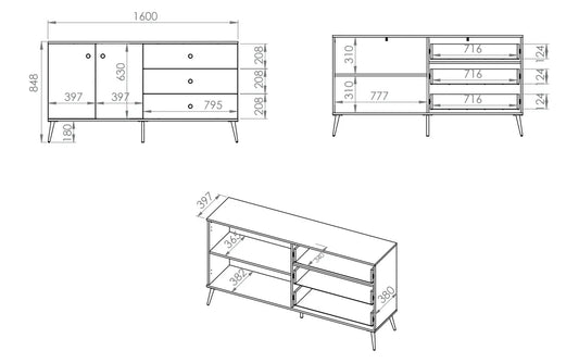 Komoda Manama duża 160 kaszmir złote nóżki