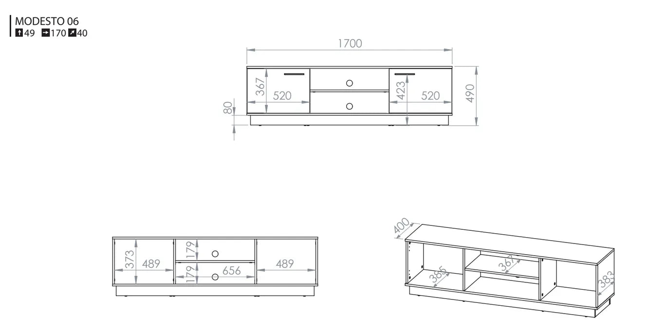 Szafka RTV Modesto dąb nowoczesna