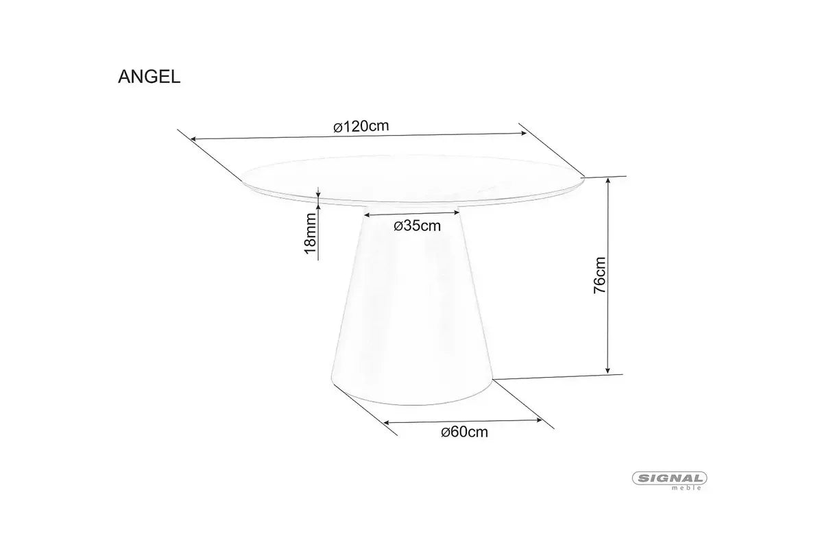 Stół Angel nowoczesny okrągły dąb kaszmir 120cm