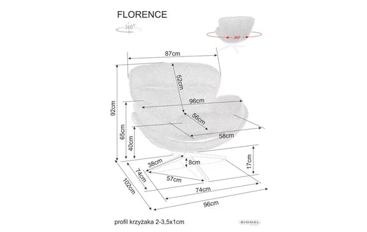 Fotel Florence Raven beżowy obrotowy