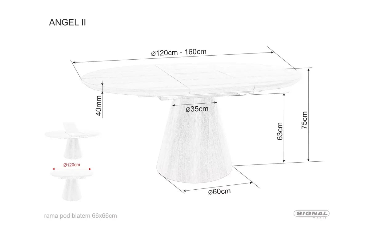 Stół Angel II dąb rozkłądany okrągły