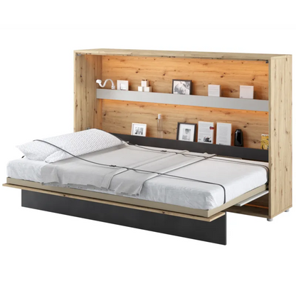 CONCEPT JUNIOR CJ-03 - półkotapczan poziomy 120 - dąb artisan/raw steel/silk flou