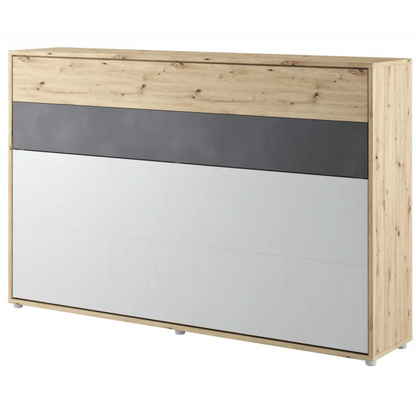 CONCEPT JUNIOR CJ-03 - półkotapczan poziomy 120 - dąb artisan/raw steel/silk flou