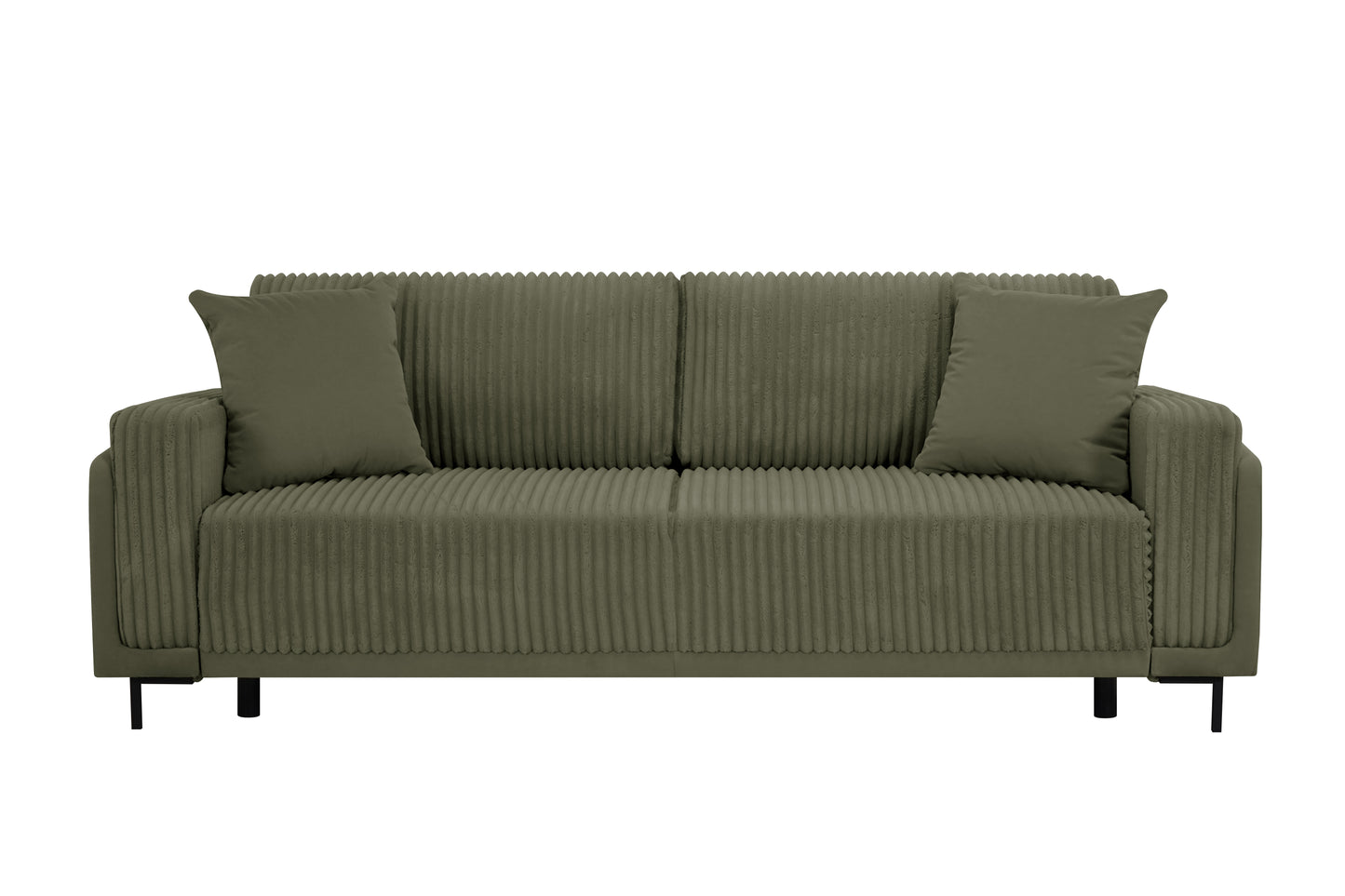 Sofa Arosa – miękka, sztruksowa, oliwkowa