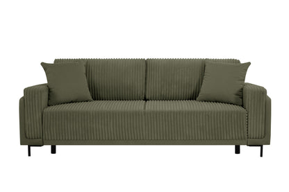 Sofa Arosa – miękka, sztruksowa, oliwkowa