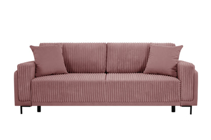 Sofa Arosa – miękka, sztruksowa, różowa