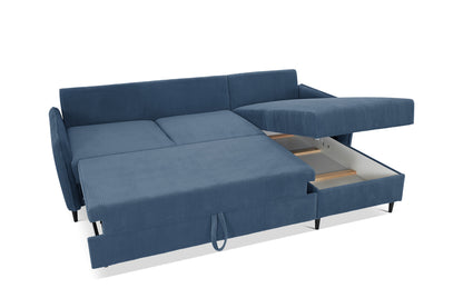 Narożnik Milo uni sztruks granat nowoczesny