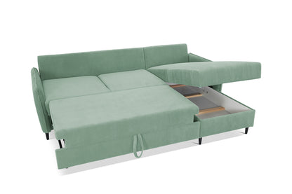 Narożnik Milo uni sztruks miętowy