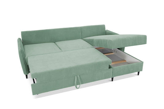 Narożnik Milo uni sztruks miętowy