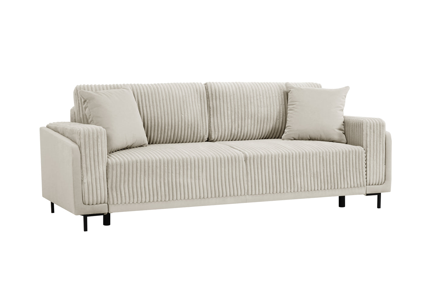 Sofa Arosa – miękka, sztruksowa, kremowa