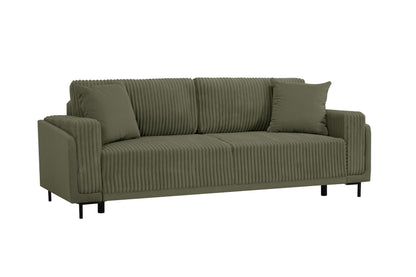 Sofa Arosa – miękka, sztruksowa, oliwkowa