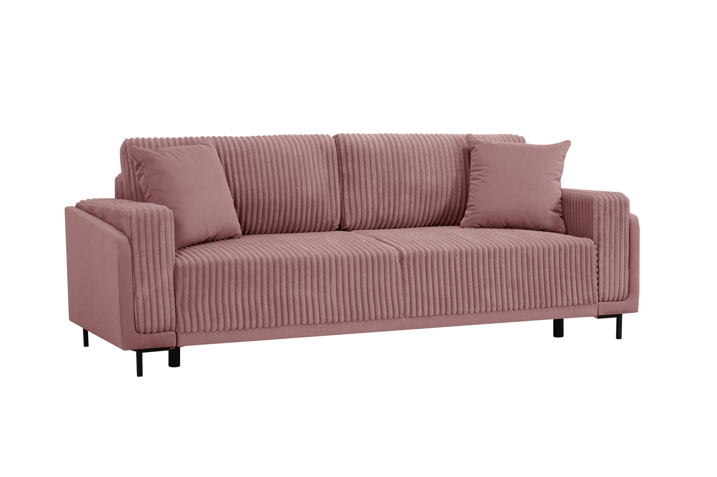 Sofa Arosa – miękka, sztruksowa, różowa