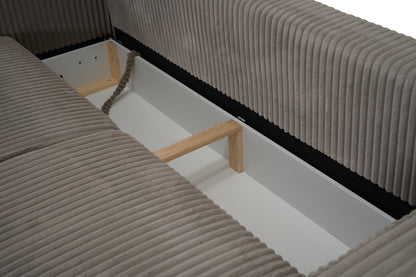 Sofa Arosa – miękka, sztruksowa, beżowa