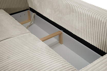 Sofa Arosa – miękka, sztruksowa, kremowa