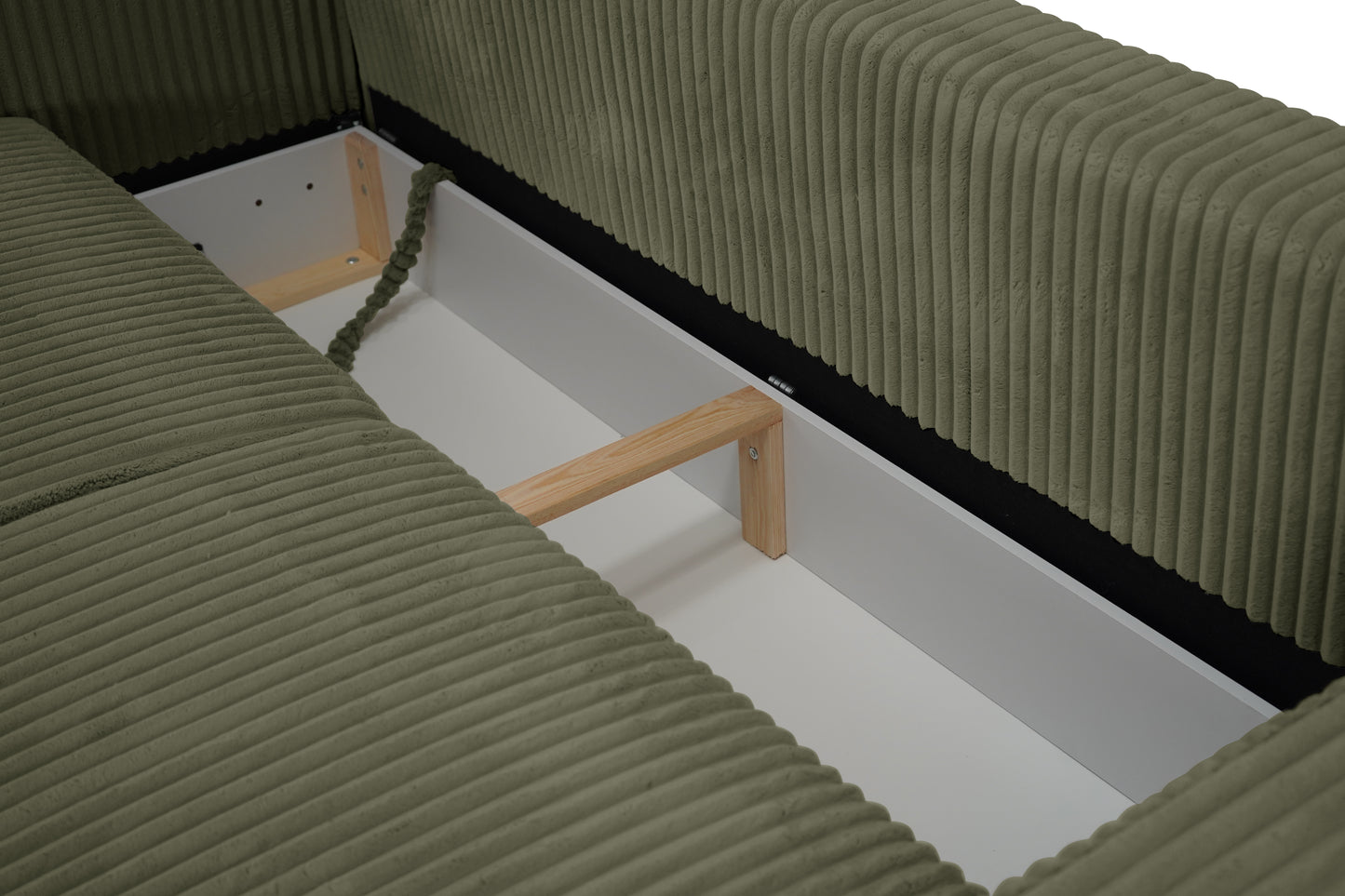 Sofa Arosa – miękka, sztruksowa, oliwkowa