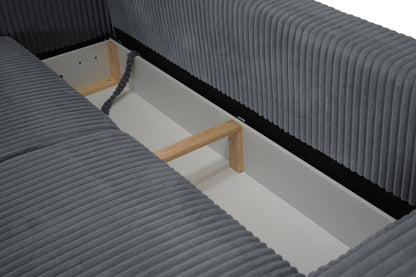 Sofa Arosa – miękka, sztruksowa, szara