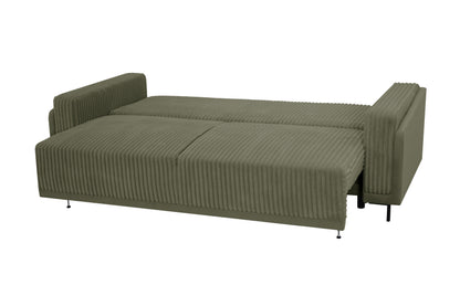 Sofa Arosa – miękka, sztruksowa, oliwkowa
