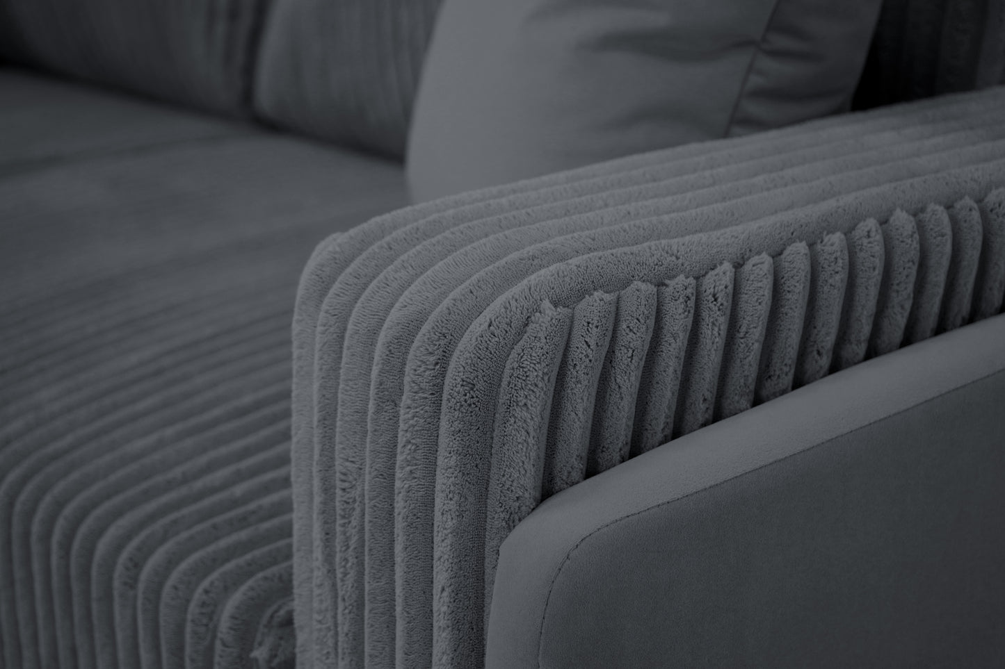 Sofa Arosa – miękka, sztruksowa, szara